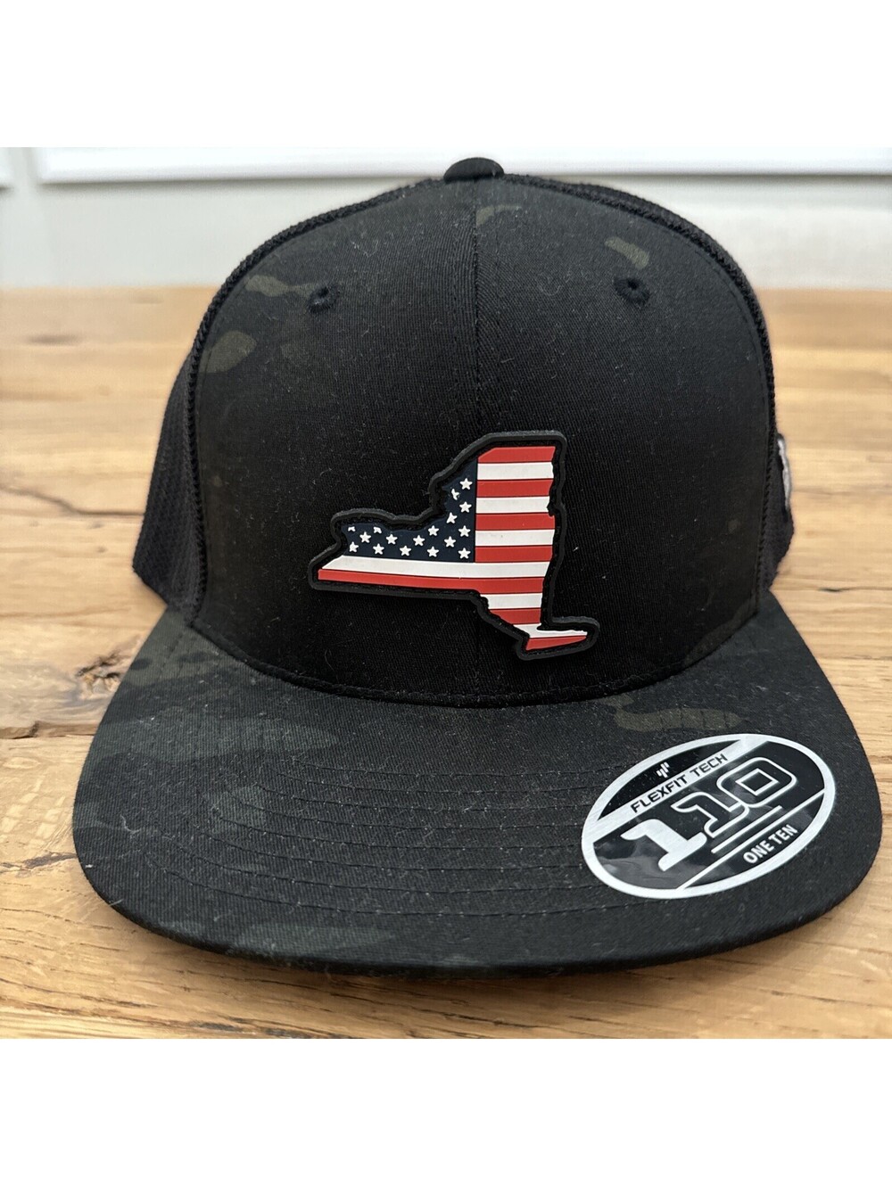 Branded Bills New York Patriot Flat Trucker Black Multi Camo